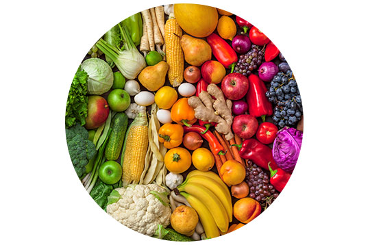 Bilde av frukt og grønnsaker